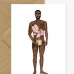 Card - Naked boy with a plant