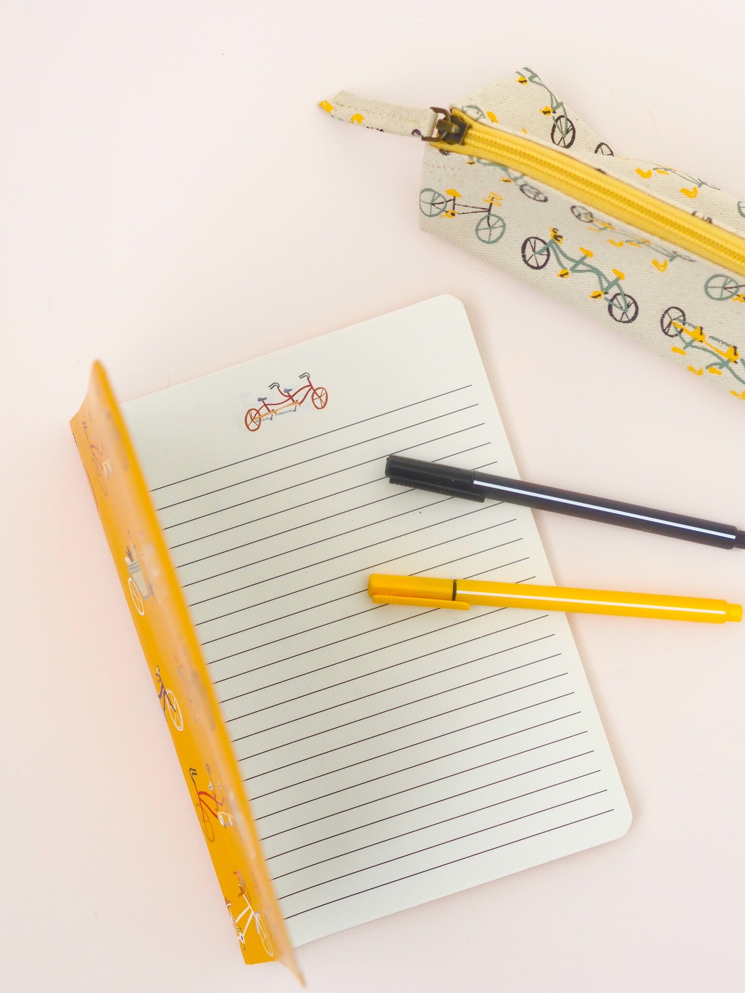 Bike notebook + pencil case