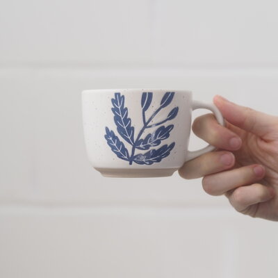 Small blue flower mug