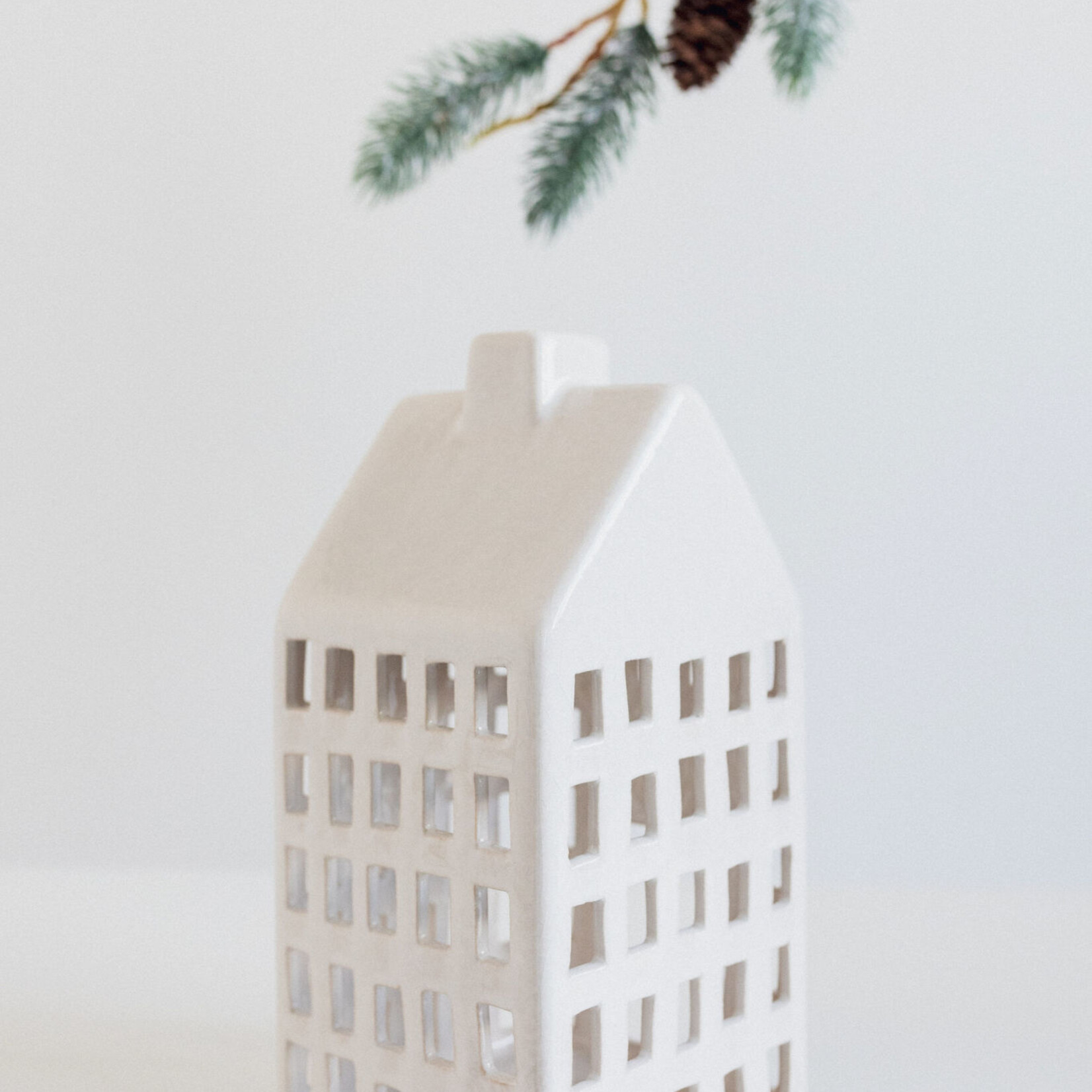 White Ceramic Candle House
