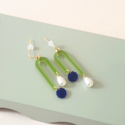 Arches mini earrings - Green