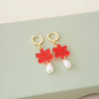 Boucles Daisy - Rouge