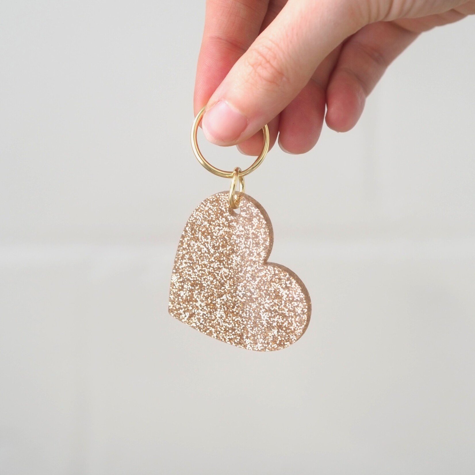 Glitter heart keyring