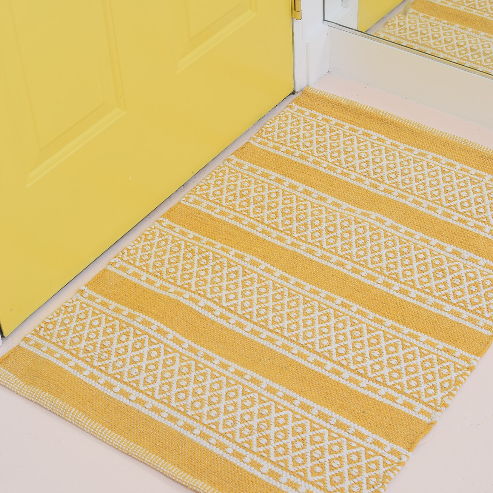 Cotton rug Dhurrie Sunshine