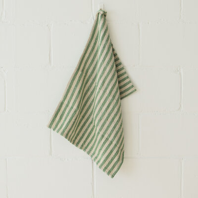 Green-beige striped dishcloths