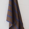 Brown-blue striped linen