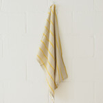 Sand-yellow striped linen