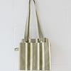 Stripe shopping bag Sage