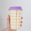 Melamine cup - Beige with colored checks