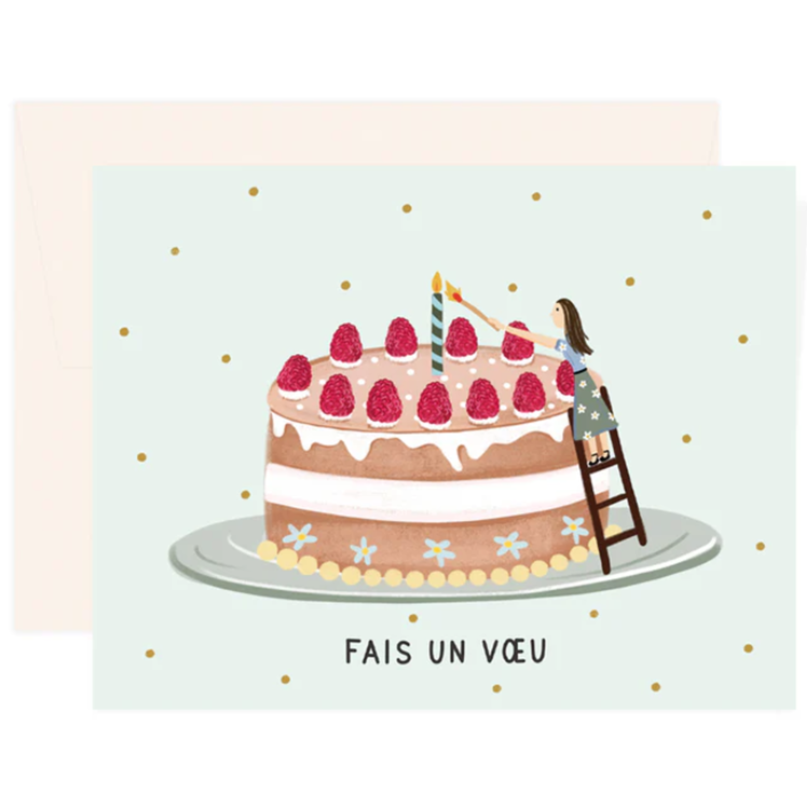 Greeting card - Cake makes a wish