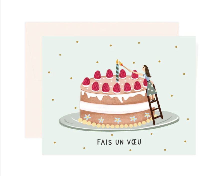 Greeting card - Cake makes a wish