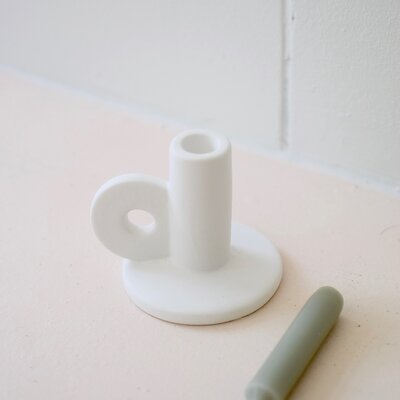 White handle candlestick