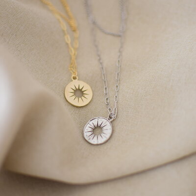 Sunburst double necklace