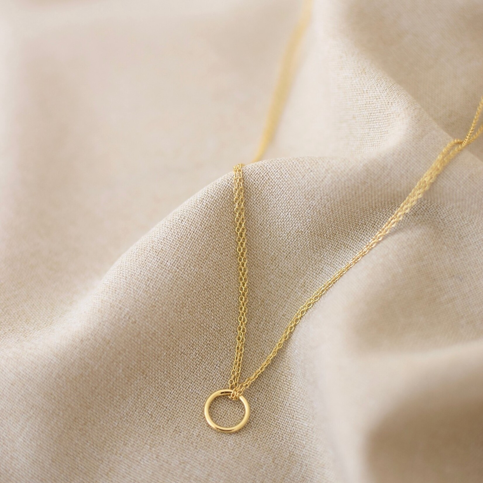 Circle double chain necklace