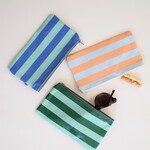 Striped waxed pouch