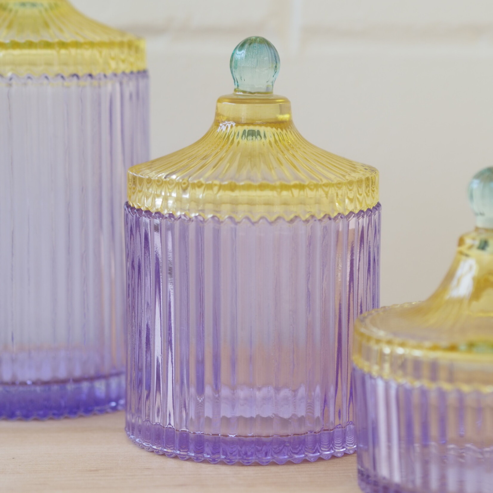 Candy jar - Yellow & Purple