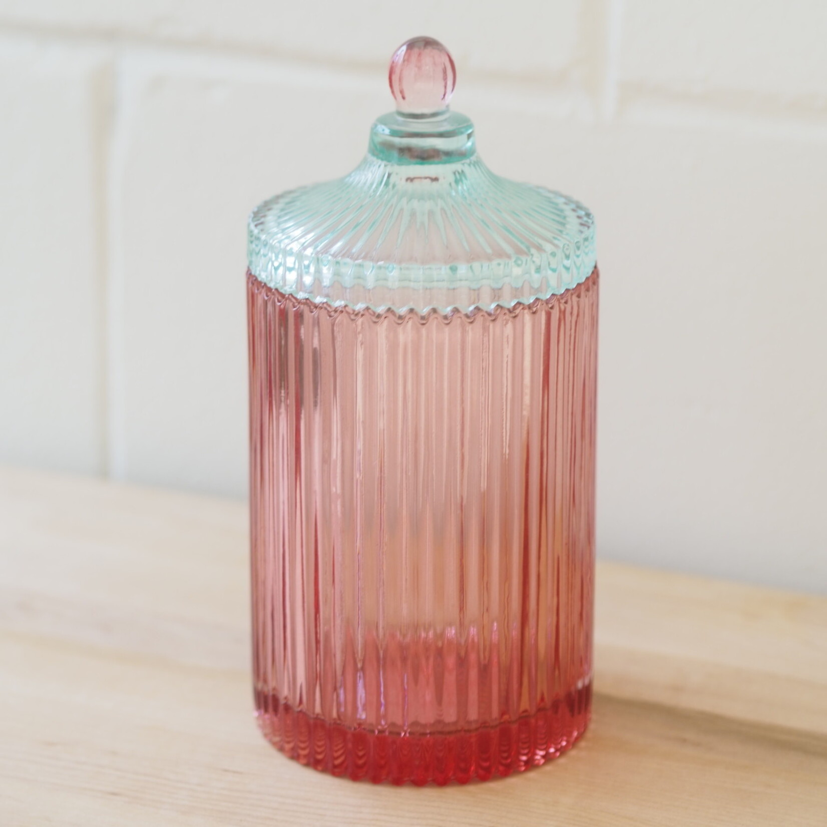 Candy jar - Red & Aqua