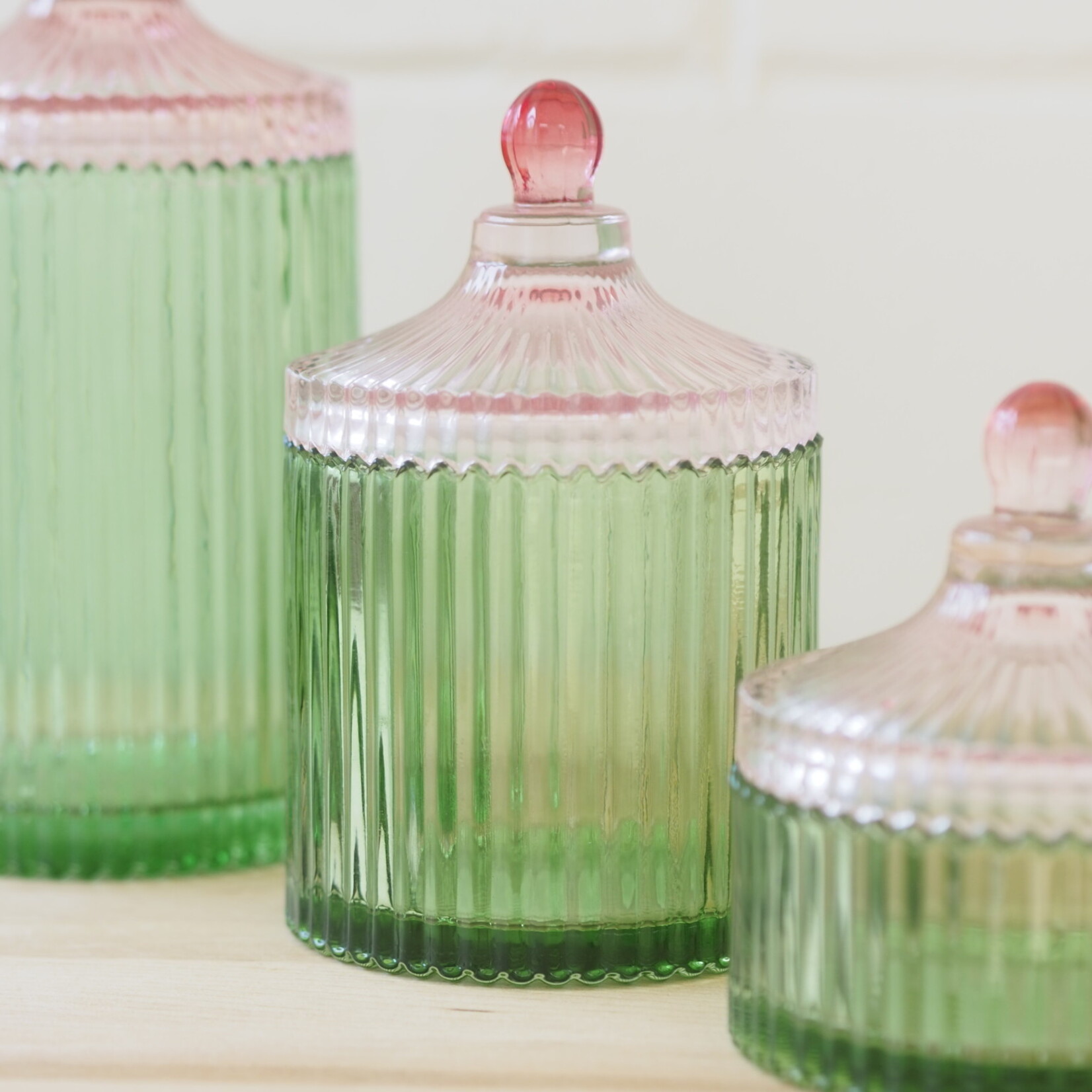 Candy jar - Pink & green