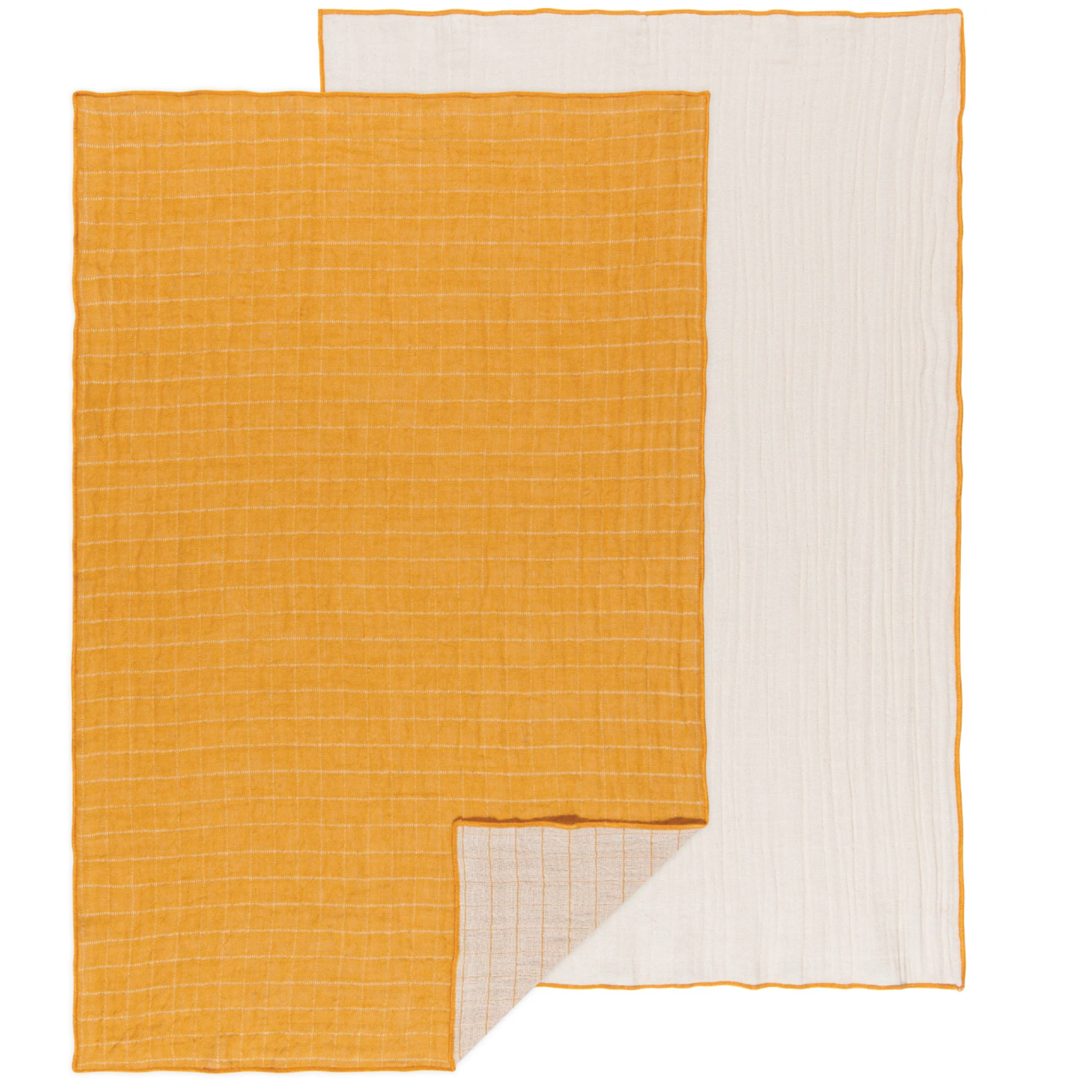 Ocre duo double-weave dishcloths