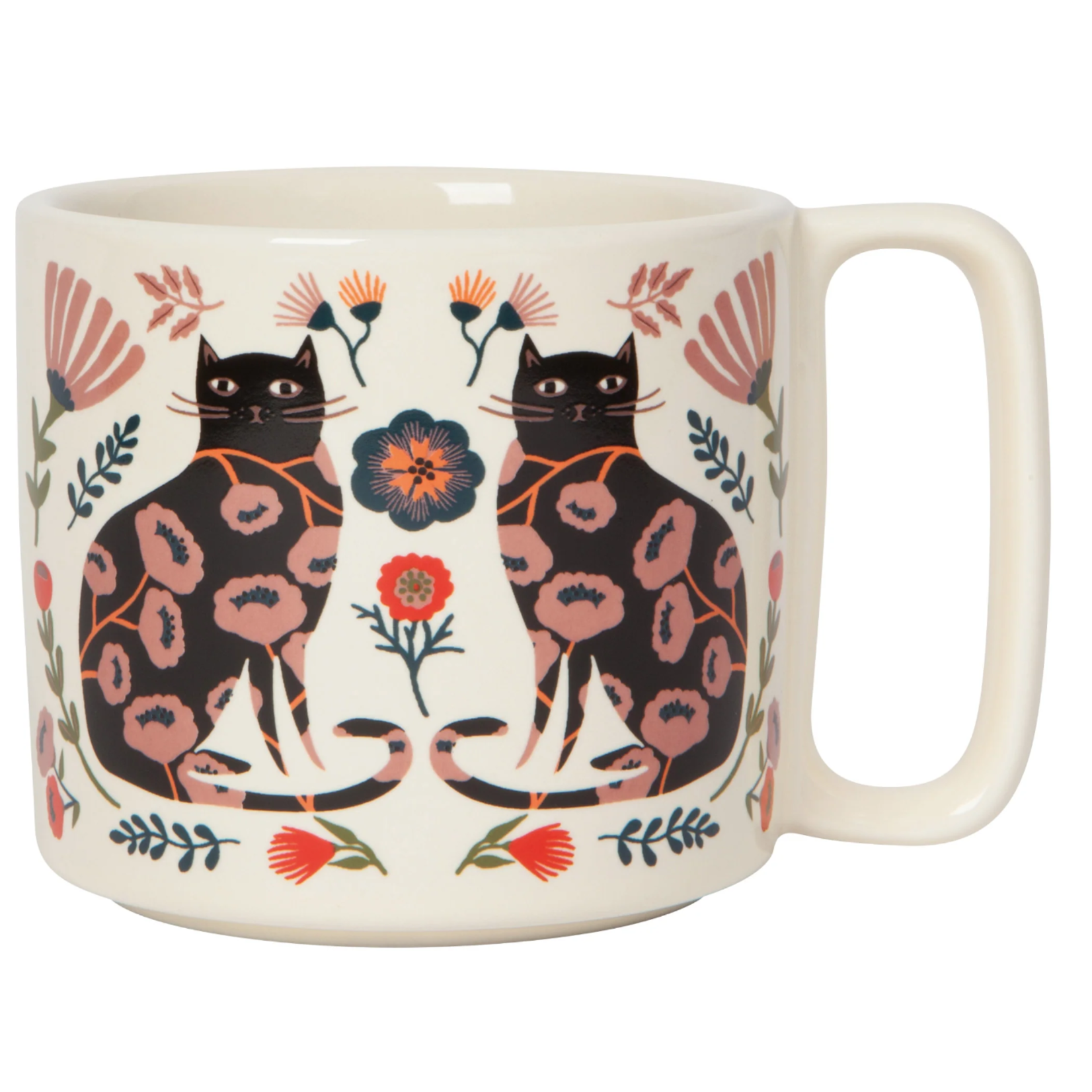Mug Midi Chat et Fleurs