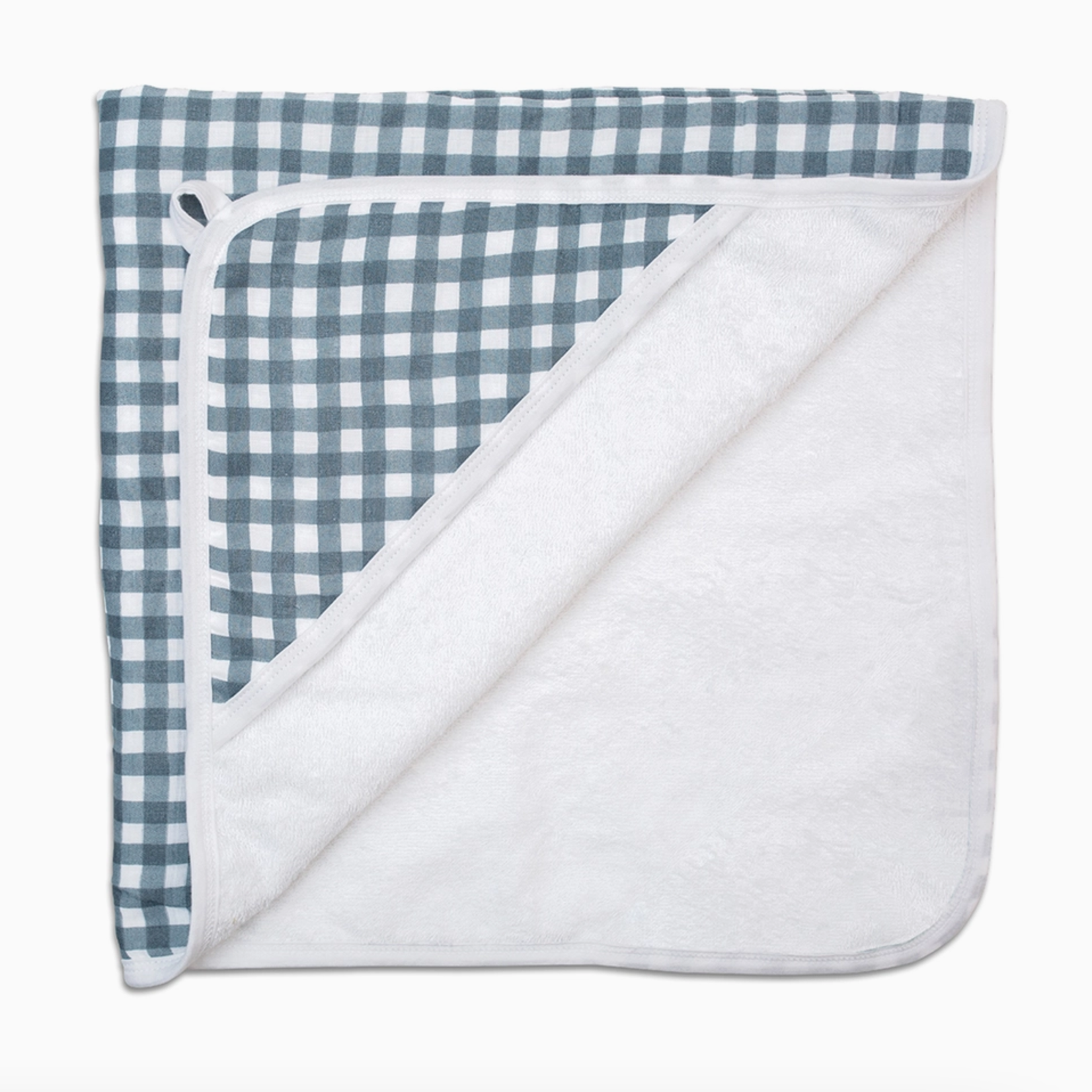 Hooded towel - Vichy bleu marine