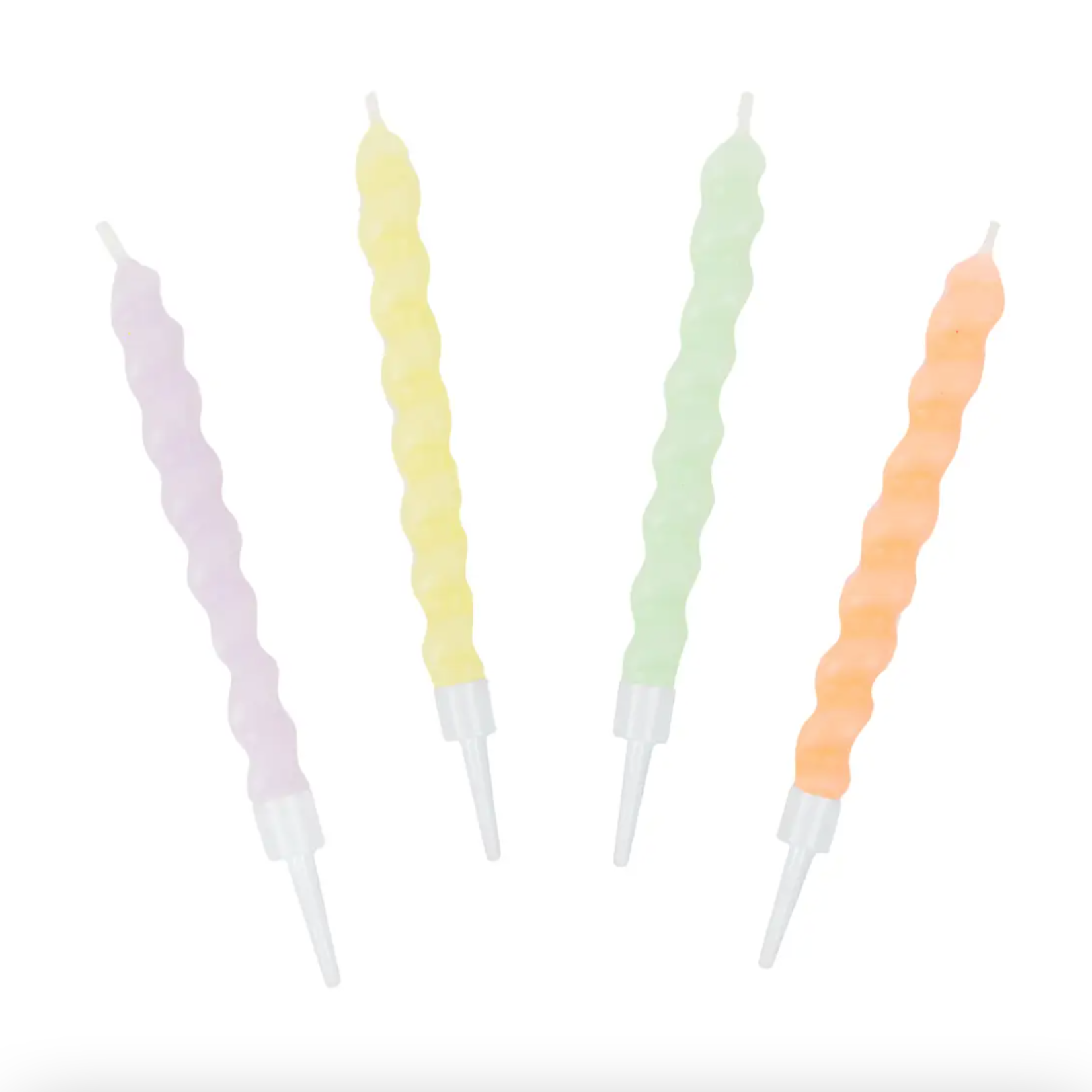 Pastel twisted birthday candles x8