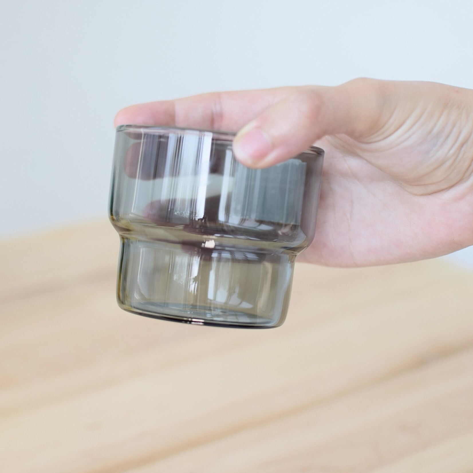 Stackable glass tumbler