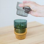 Stackable glass tumbler