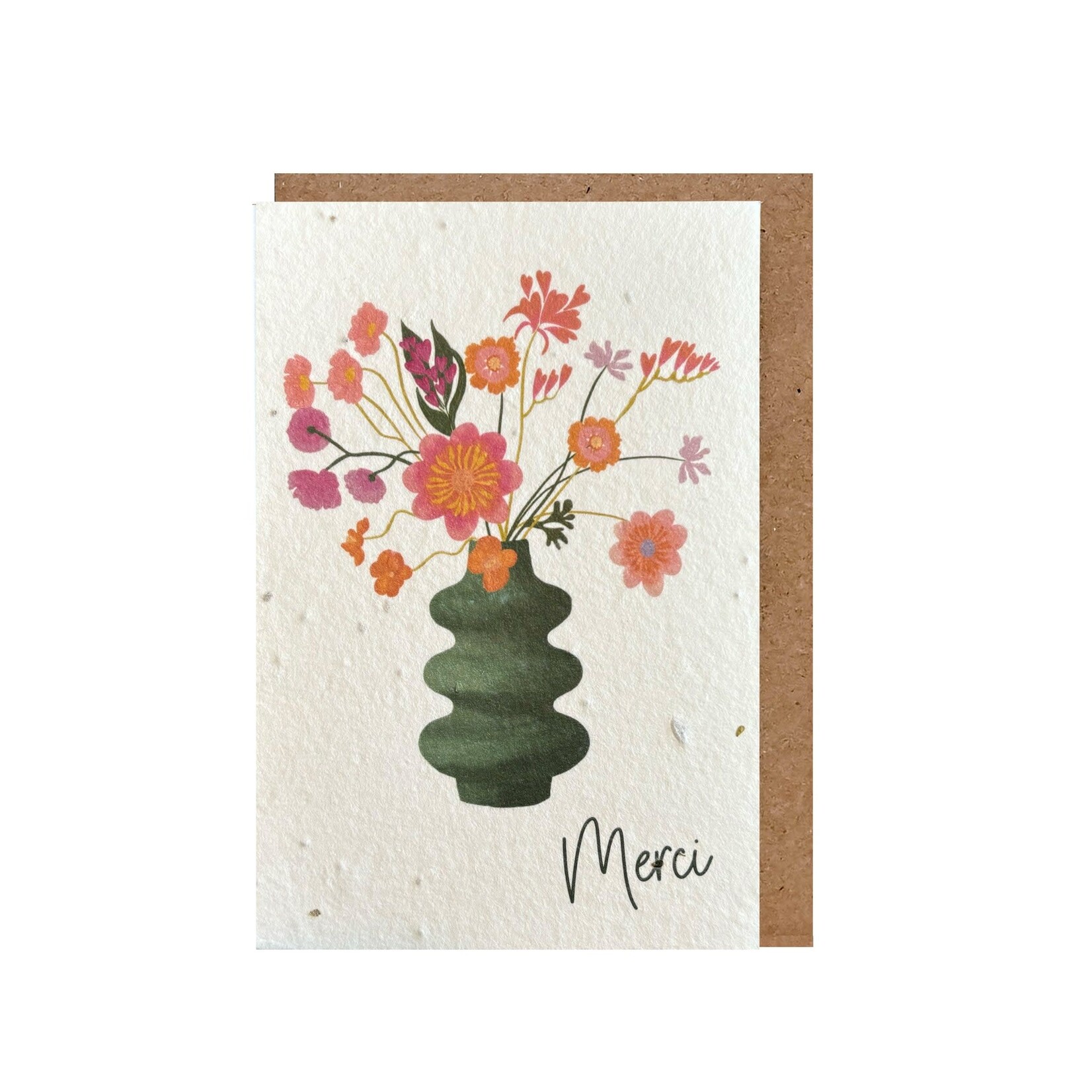 Carte de souhaits - Merci Fleurs sauvages (ensemencée)