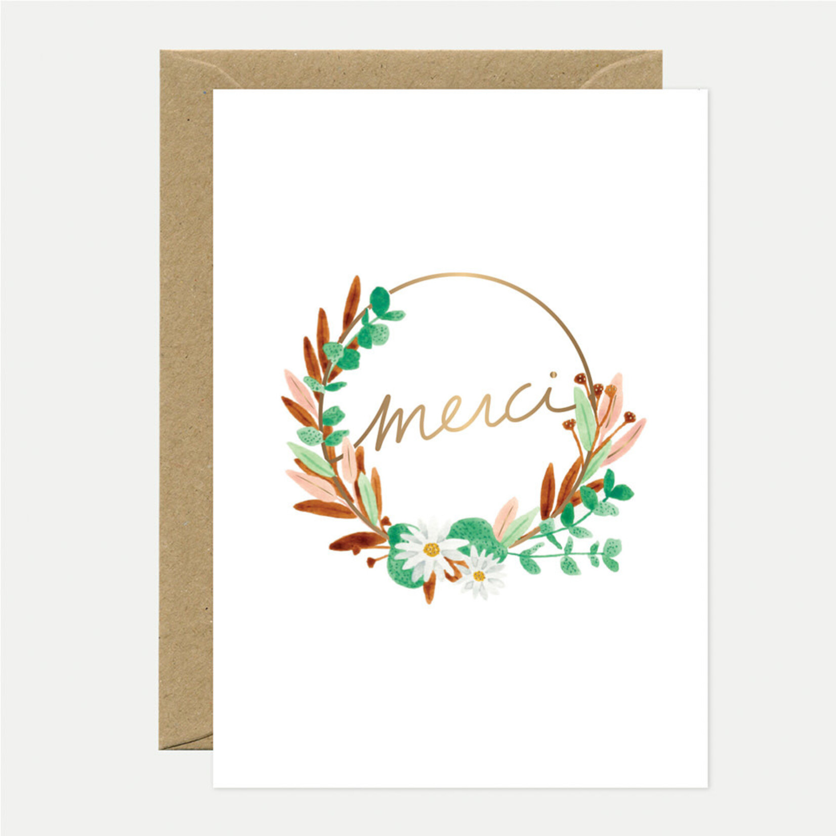 Carte de souhaits - Couronne Merci