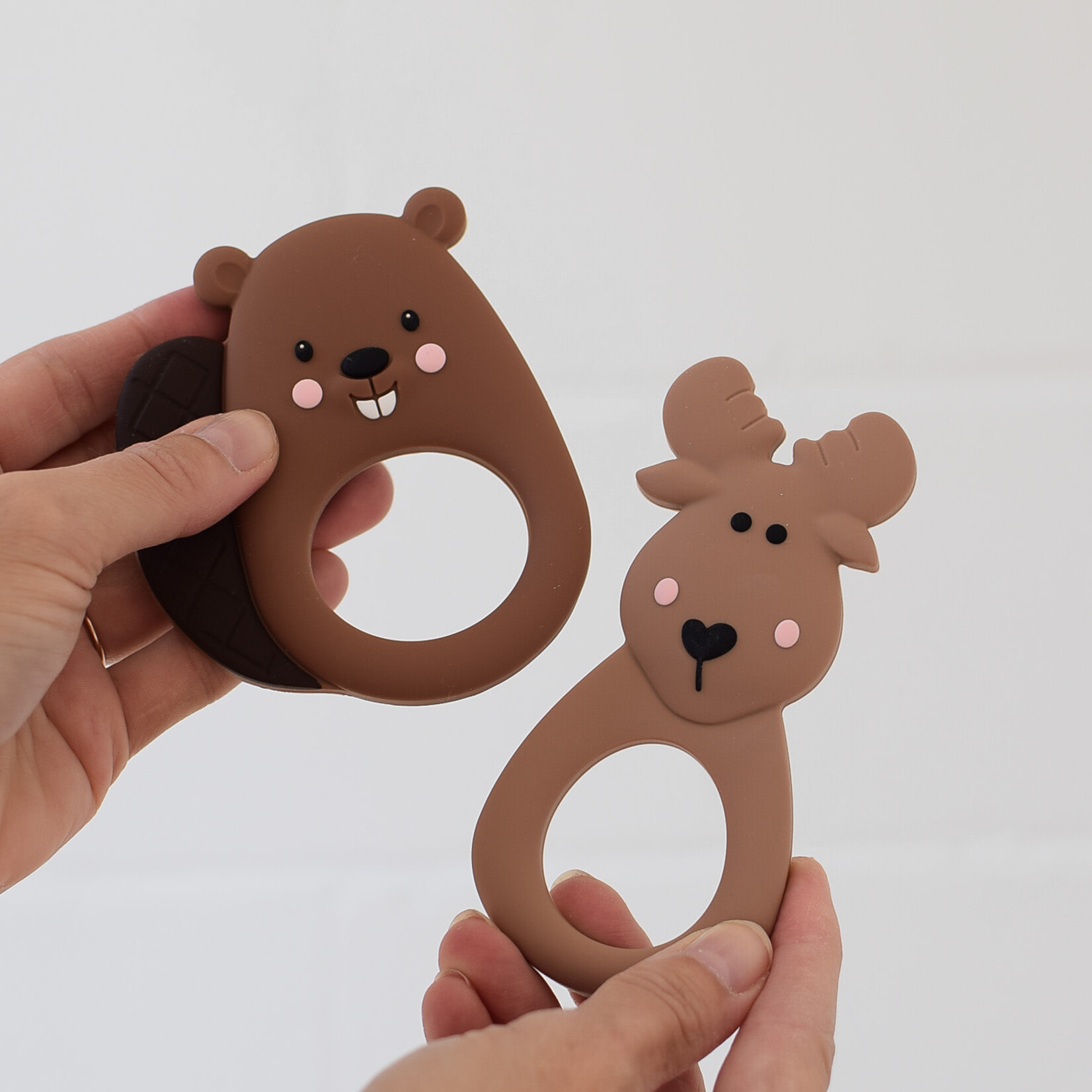 Brown Moose teething ring