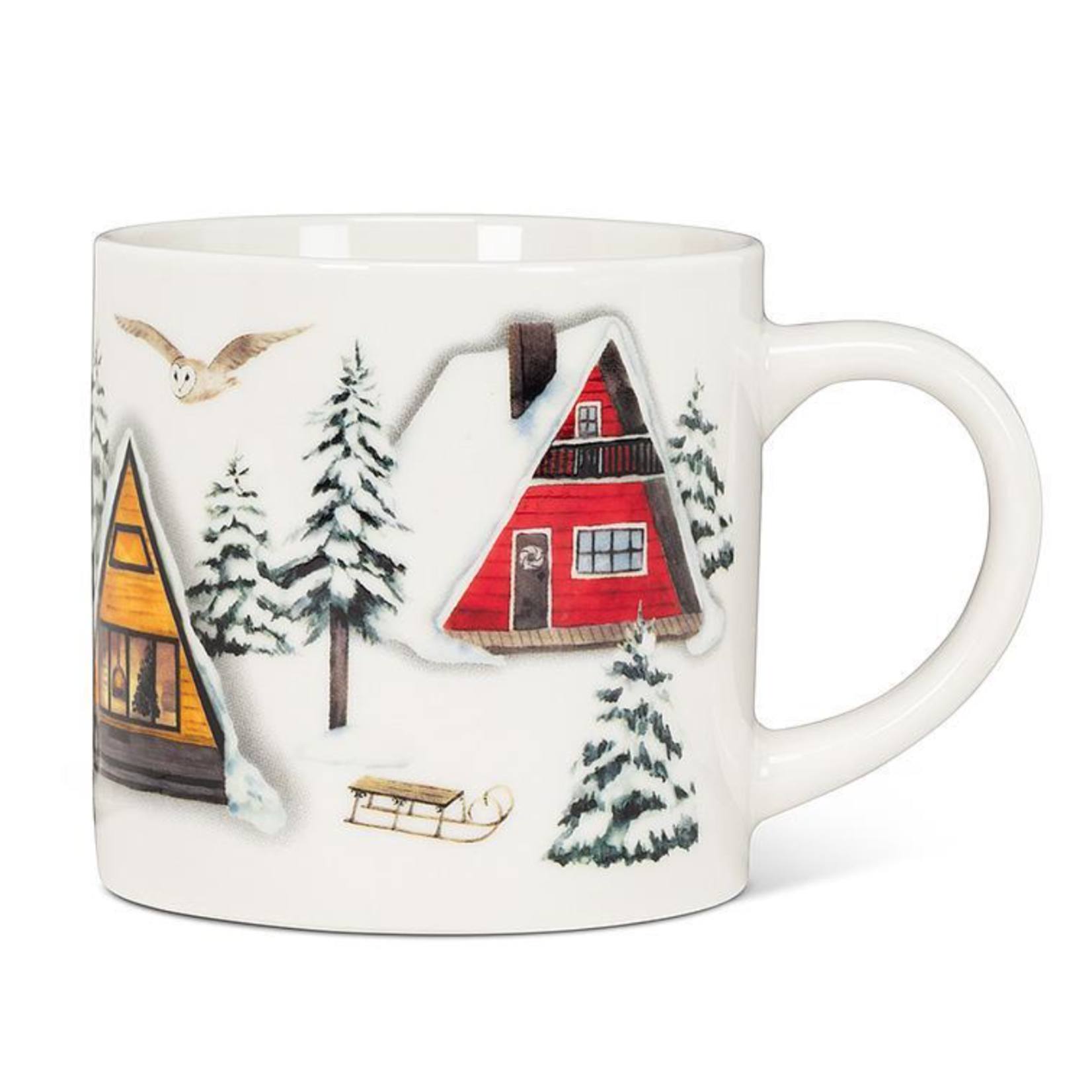 Winter cabin mug