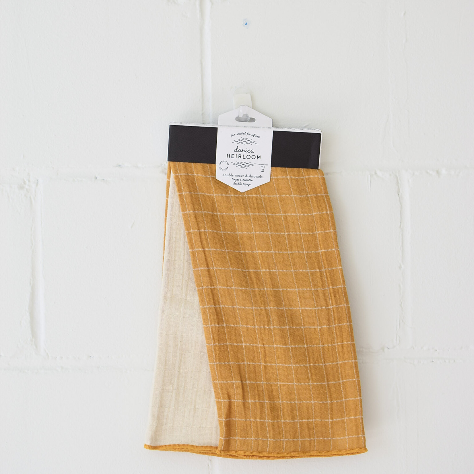 Ocre duo double-weave dishcloths