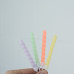 Pastel twisted birthday candles x8