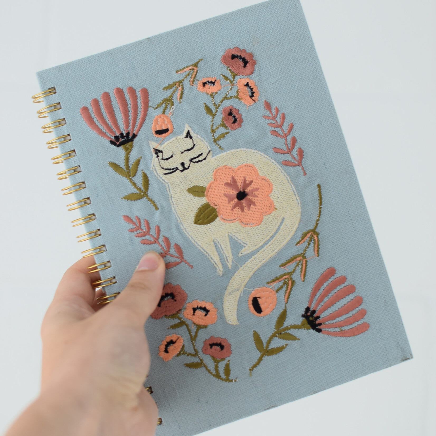 Catbloom embroidered notebook