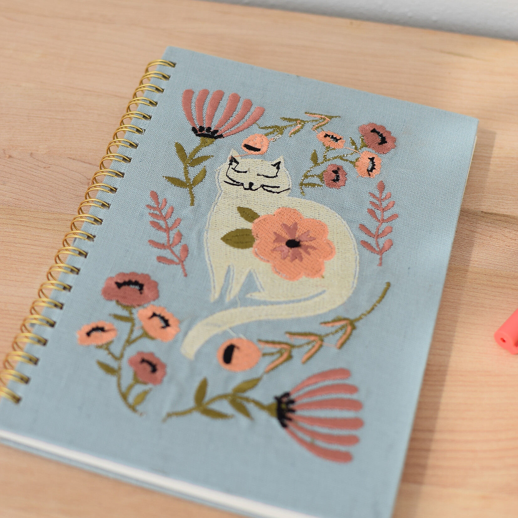 Catbloom embroidered notebook