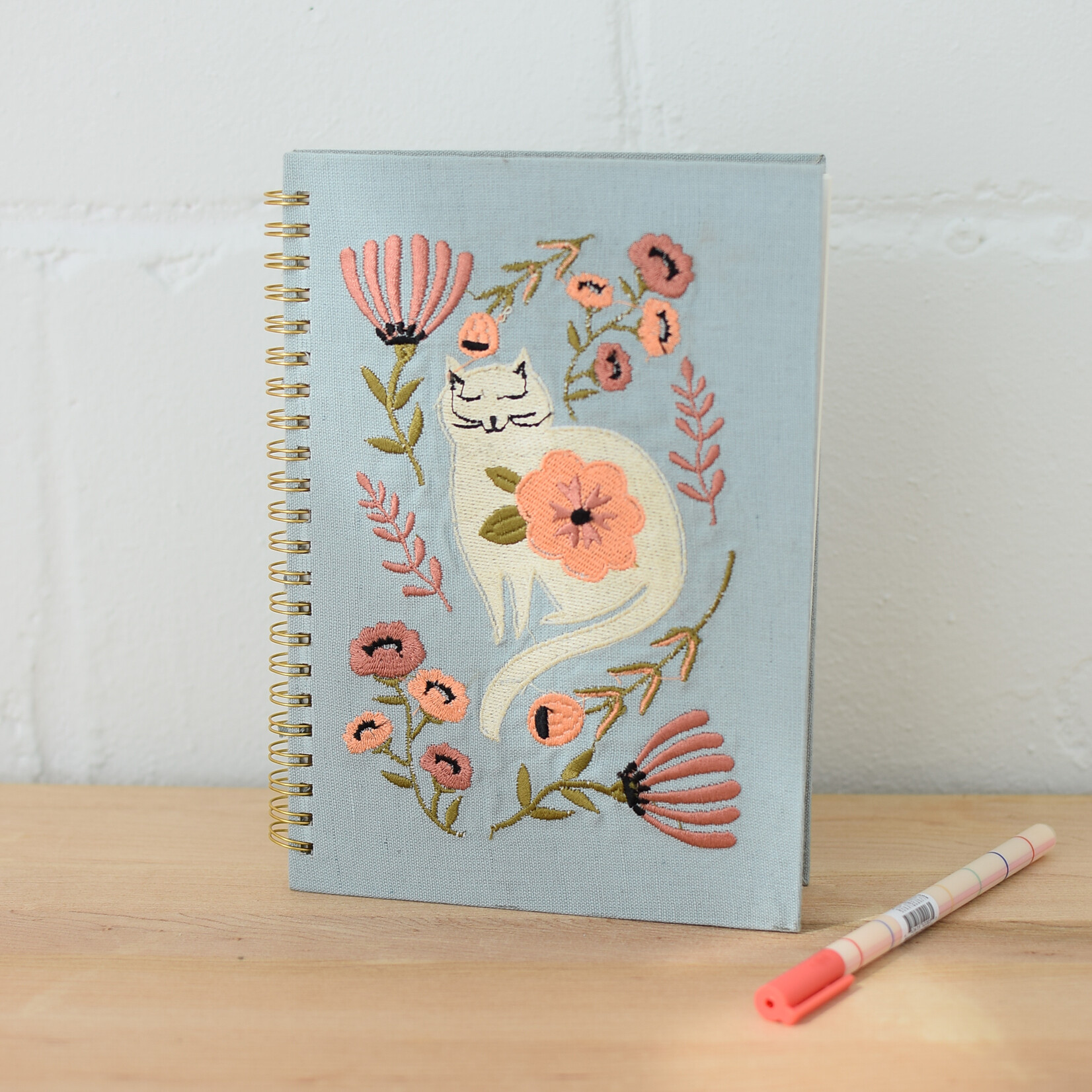 Catbloom embroidered notebook