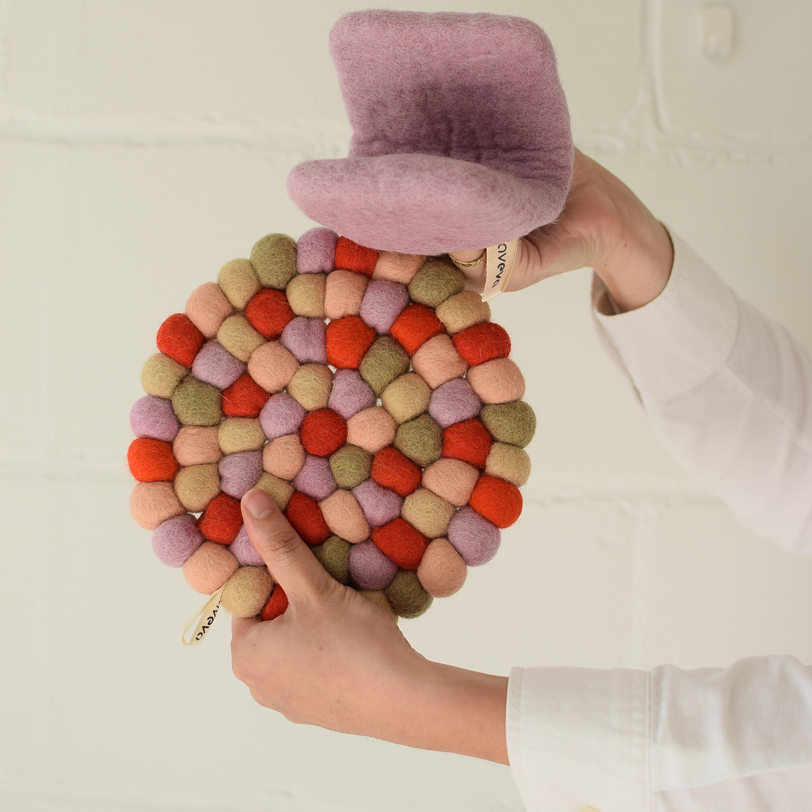 Dessous de plat pompons Rouge