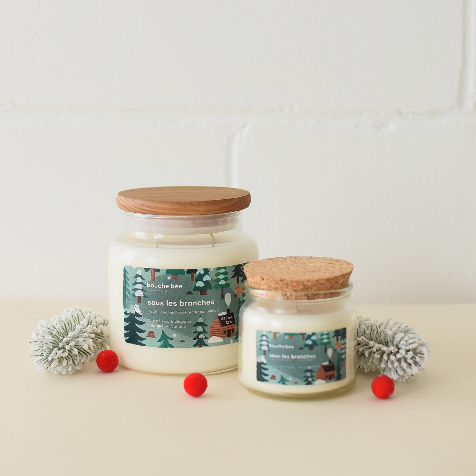 Under the branches candle