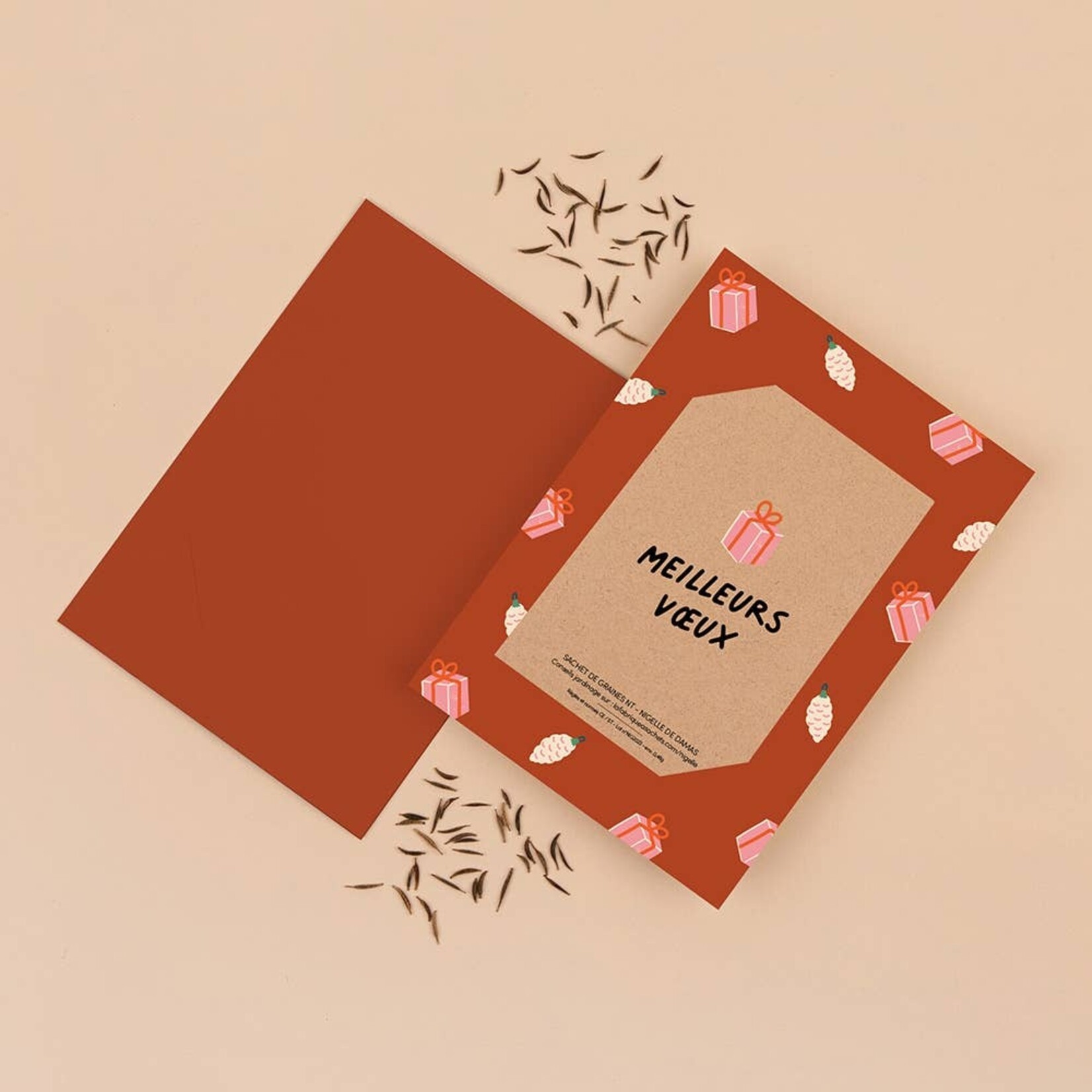Seed Packet Card - "Meilleur Voeux" (Gypsophila)