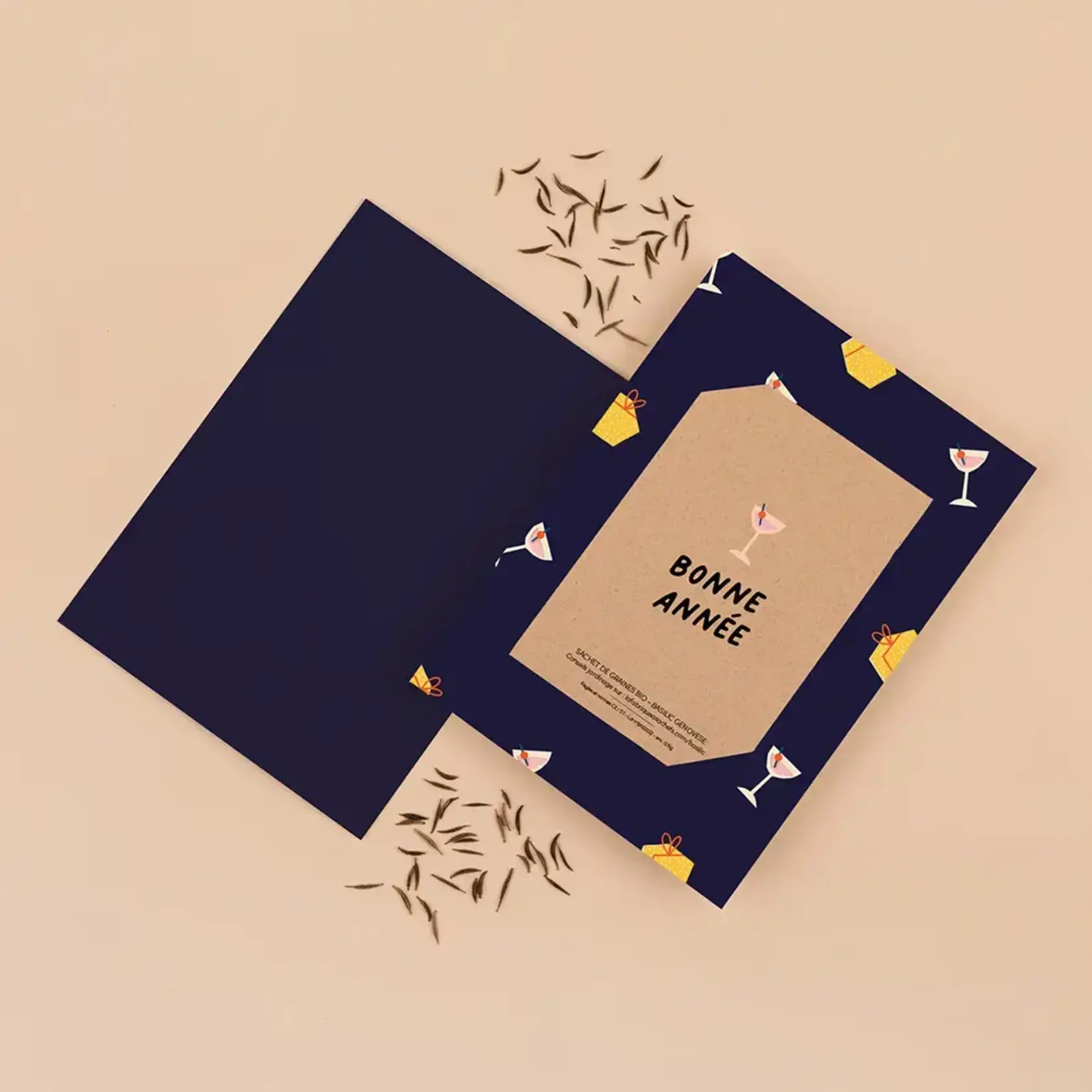 Seed Packet Card - "Bonne Année" (Basilic)