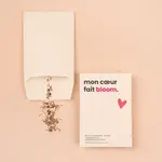 Seed packet - "Mon coeur fait bloom"