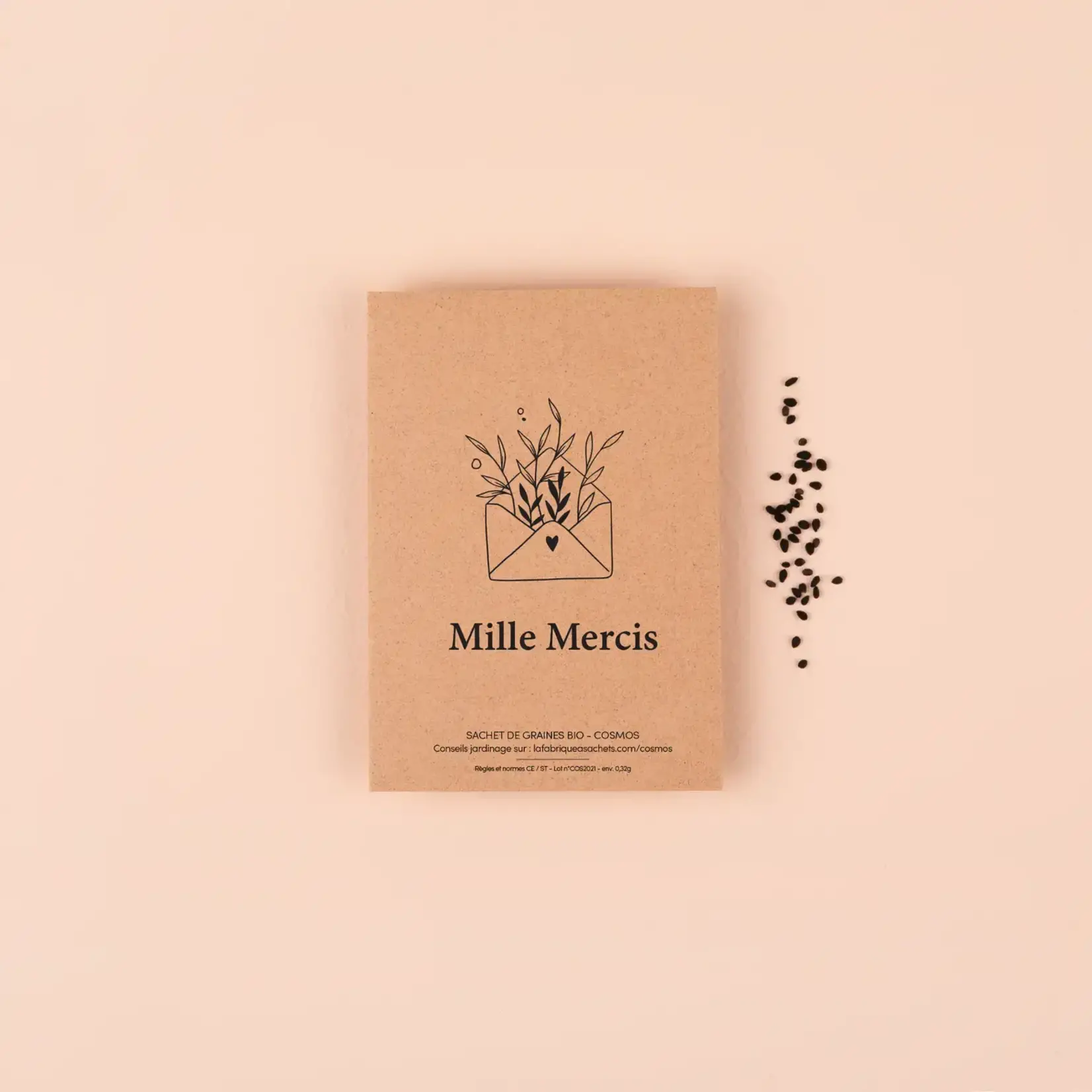 Seed packet - "Mille Mercis" (Cosmos)