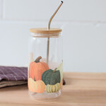 Verre couvercle/paille - Courges