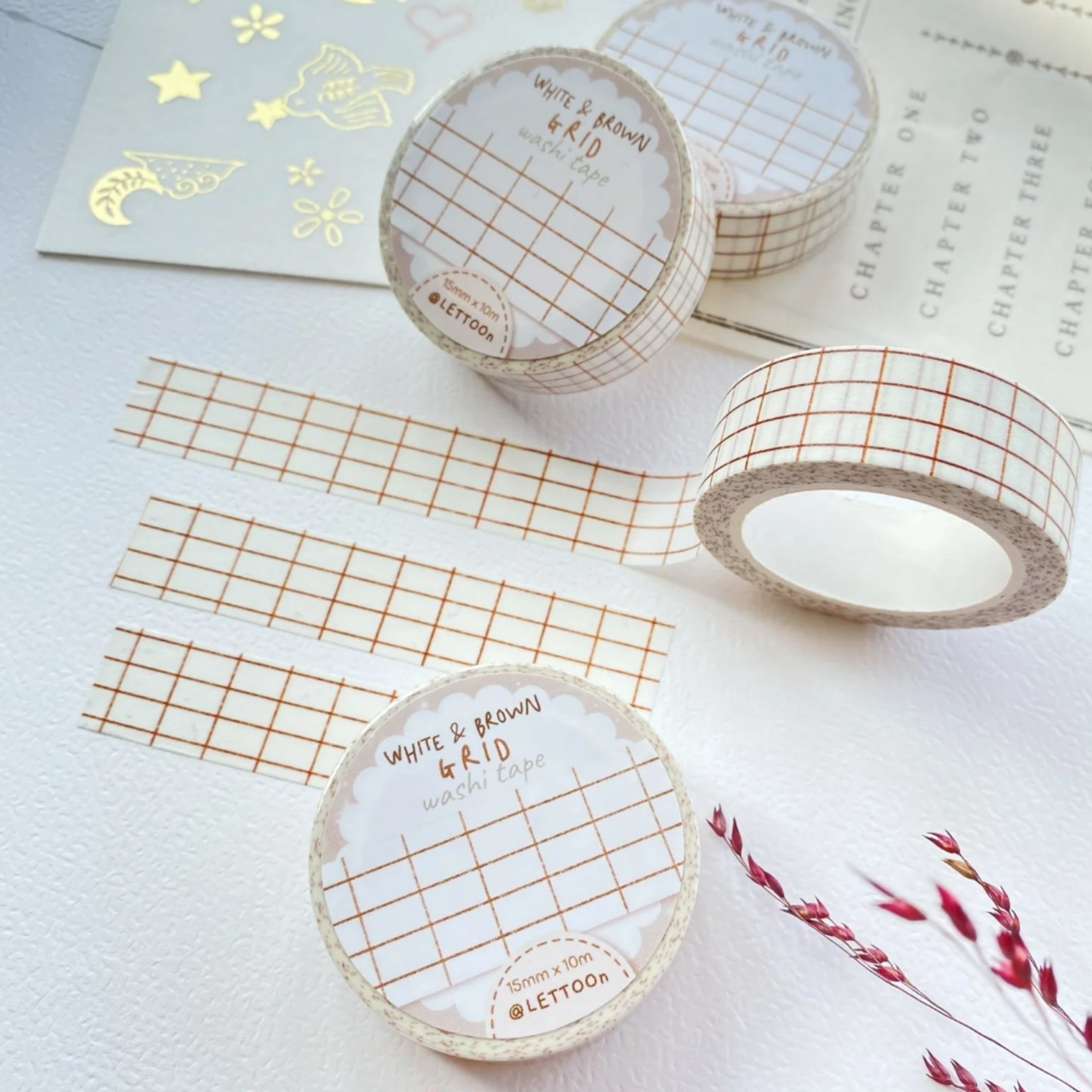 Ruban Washi carreaux