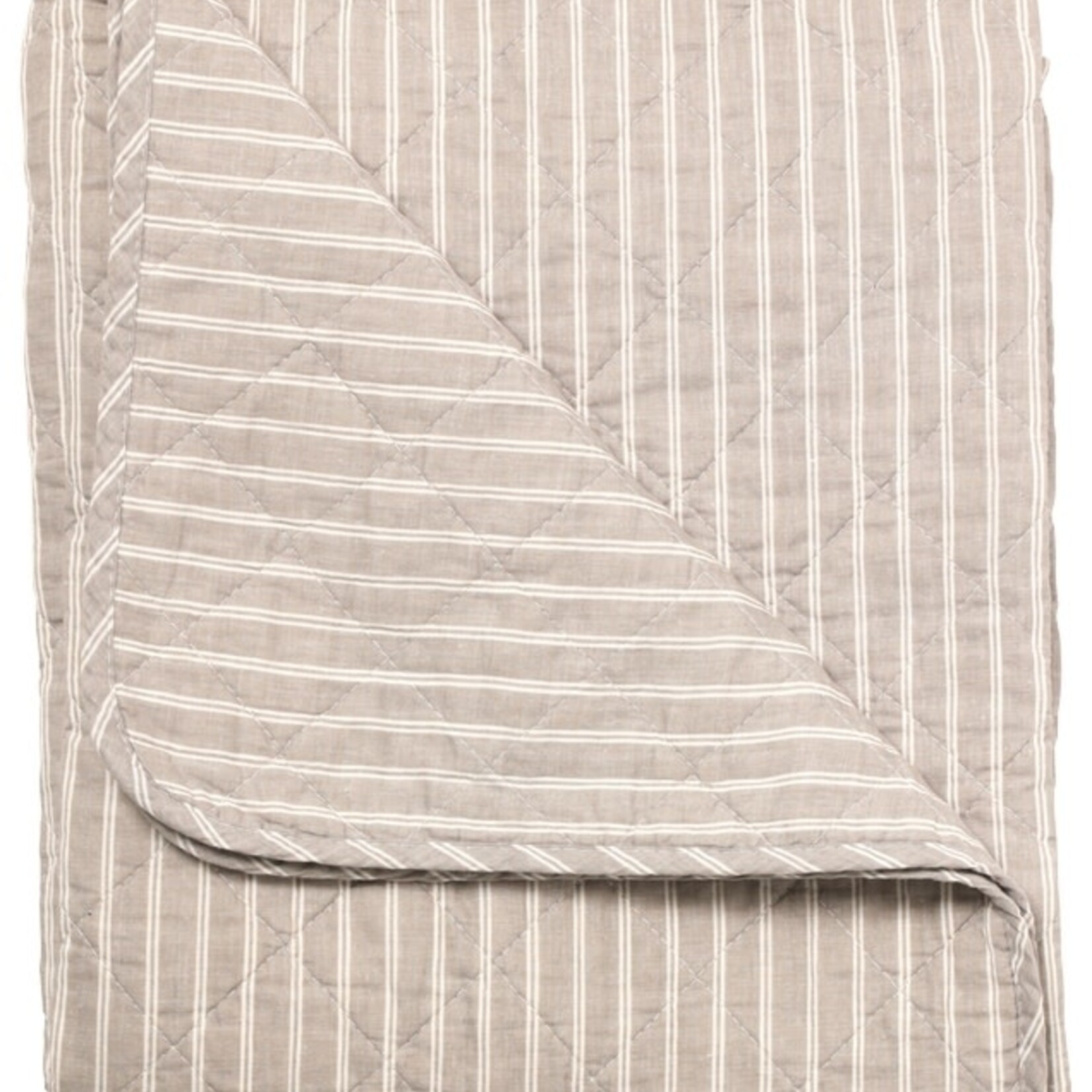 Couverture Quilt Grise à rayures