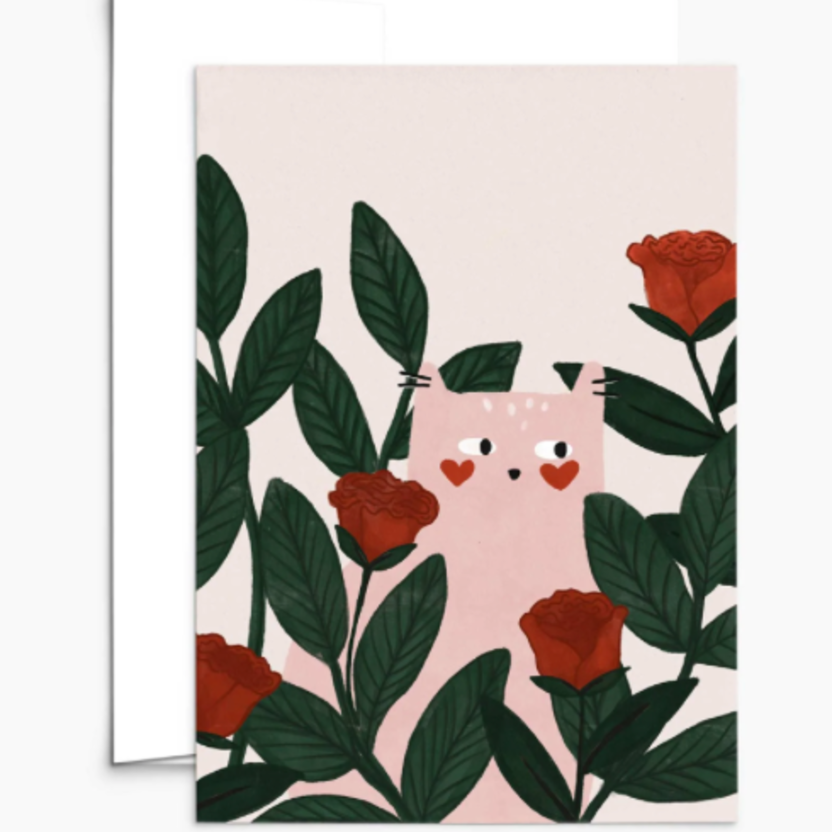 Carte de souhaits - Chat curieux