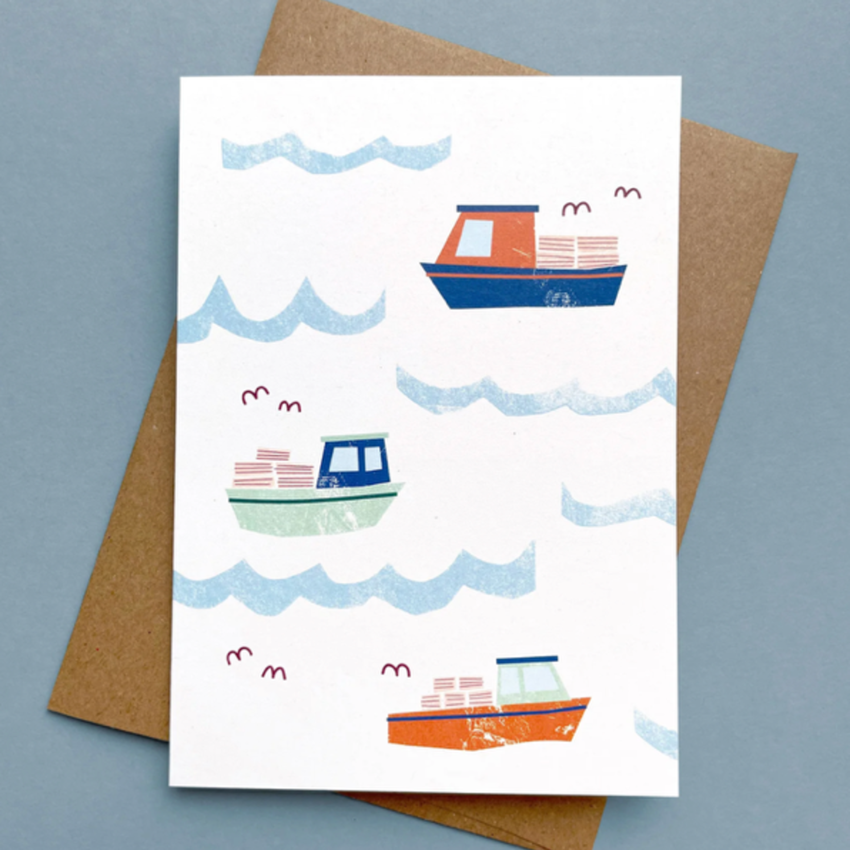Greeting card - Lobster boats