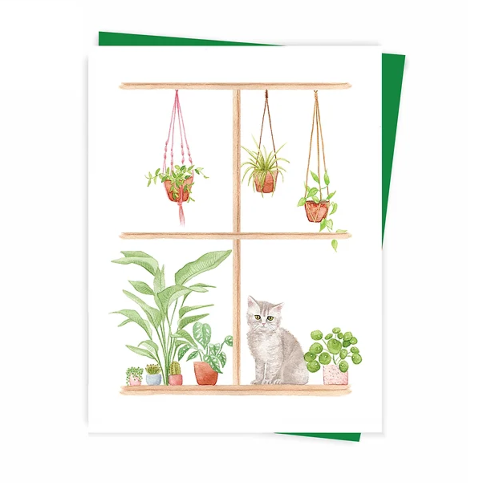 Greeting card - Chat à la fenêtre