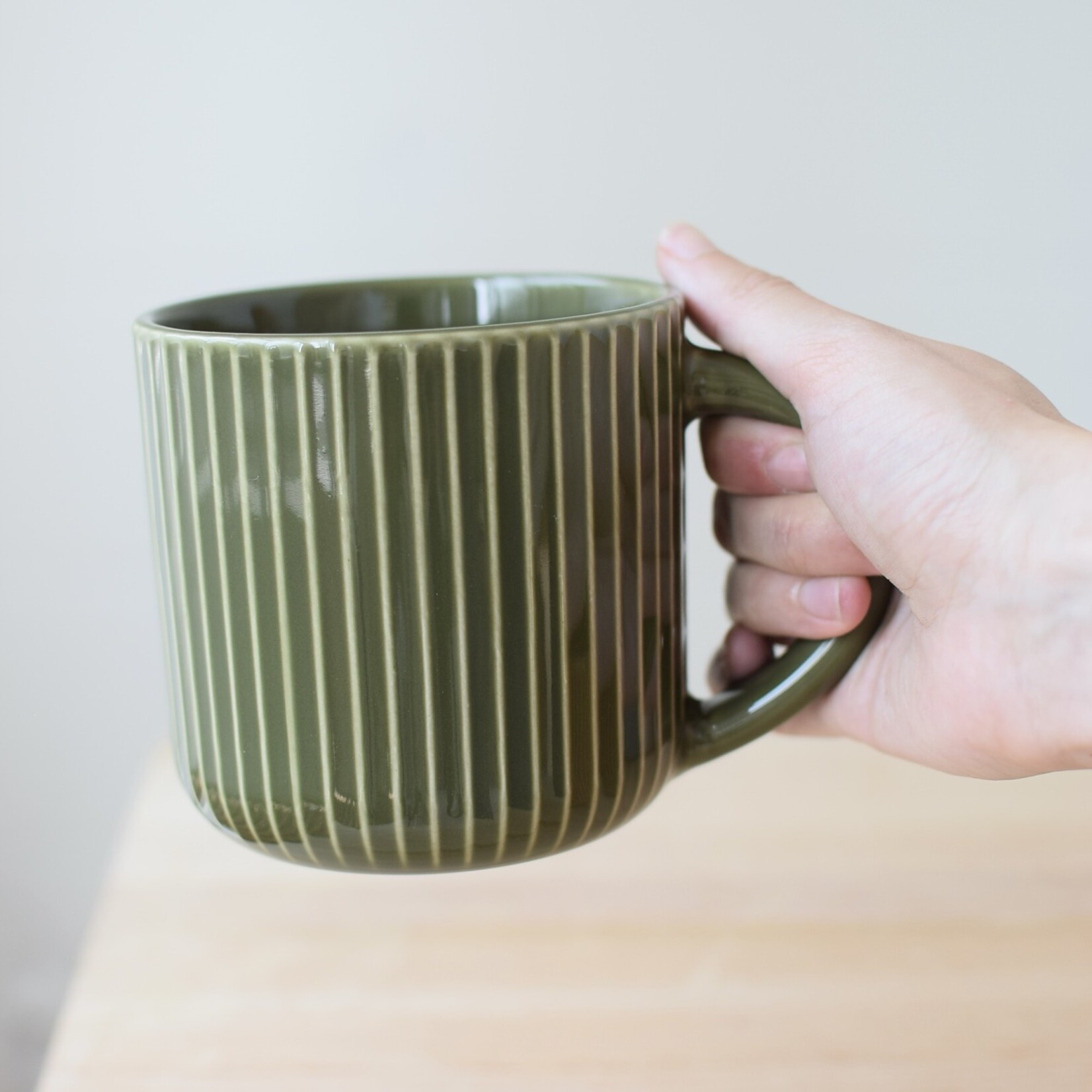 Olive Fluted Mug